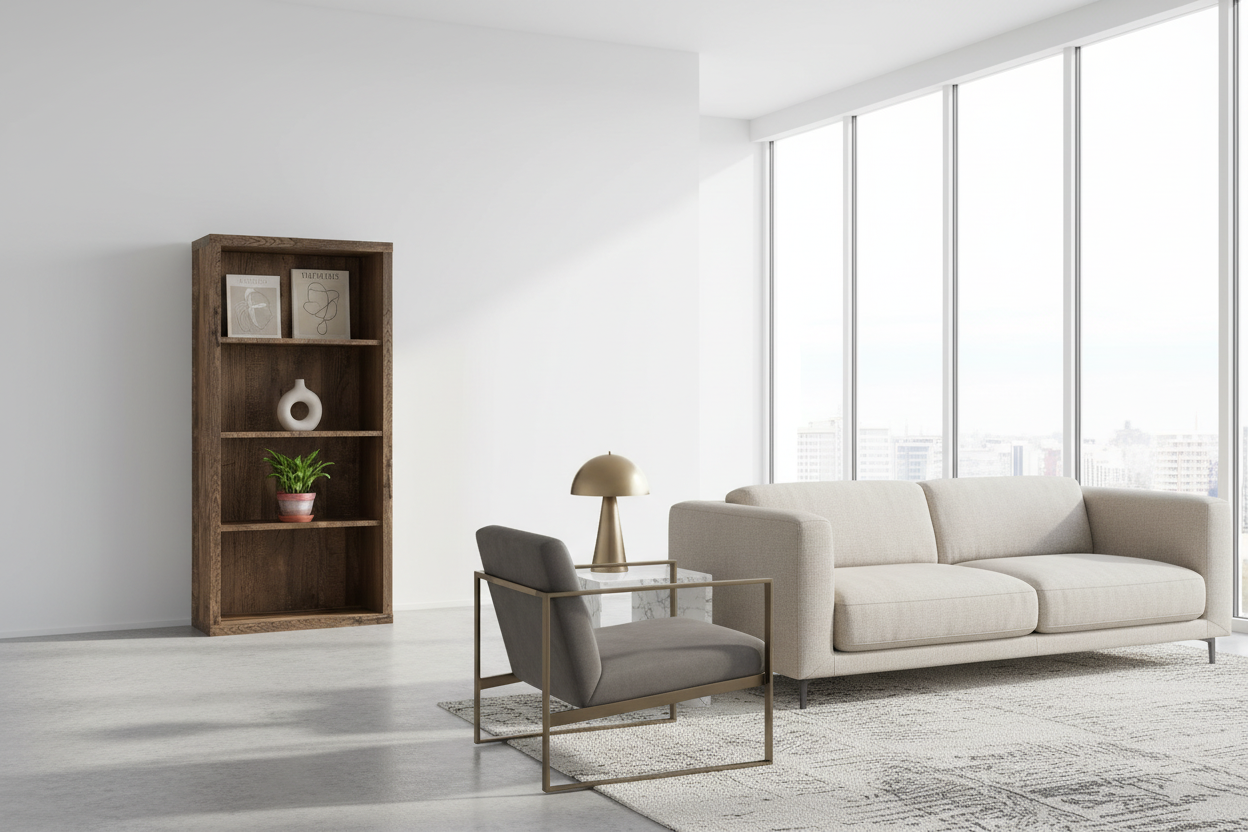 BOOKCASE - 48"H / ESPRESSO WITH ADJUSTABLE SHELVES