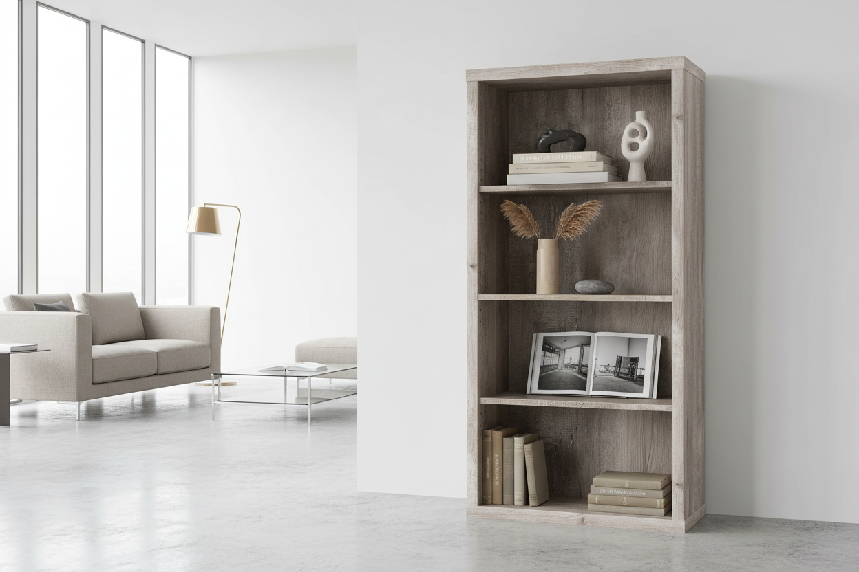 BOOKCASE - 48"H / ESPRESSO WITH ADJUSTABLE SHELVES