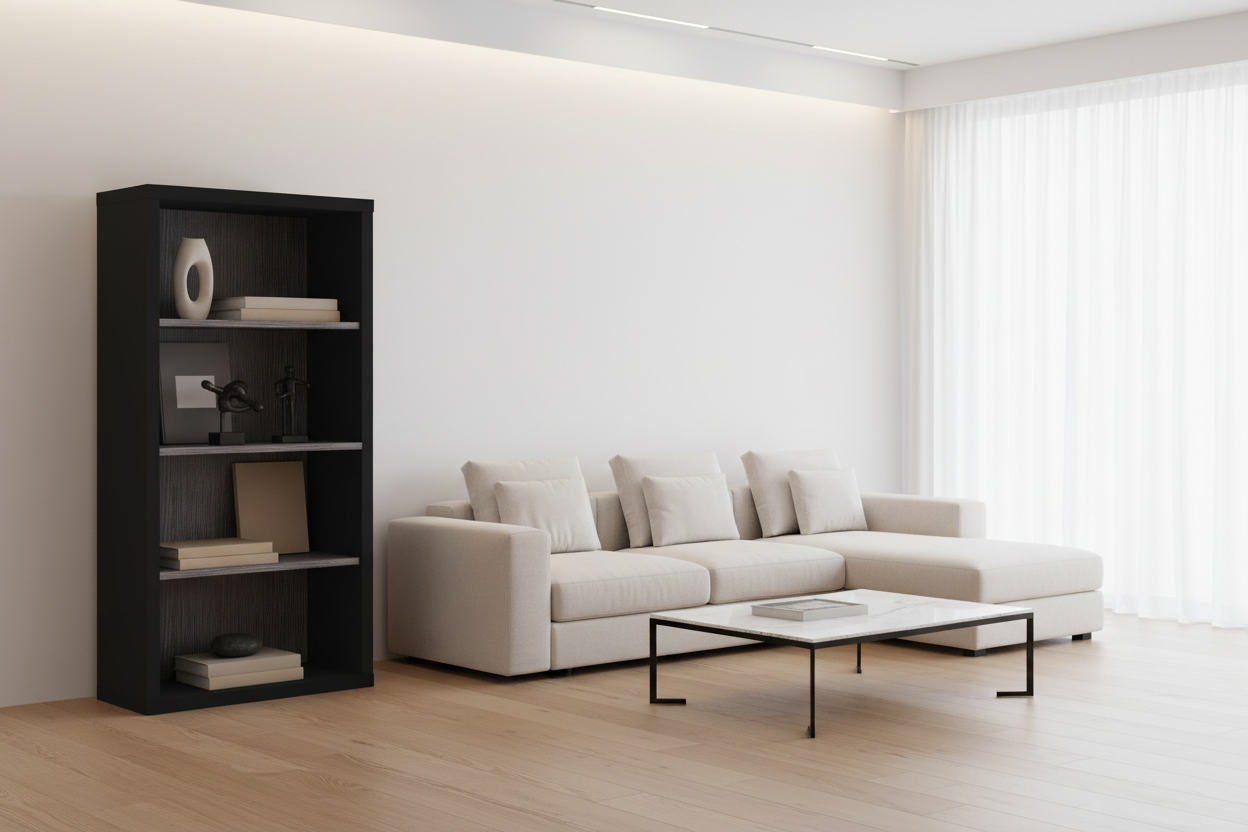 BOOKCASE - 48"H / ESPRESSO WITH ADJUSTABLE SHELVES