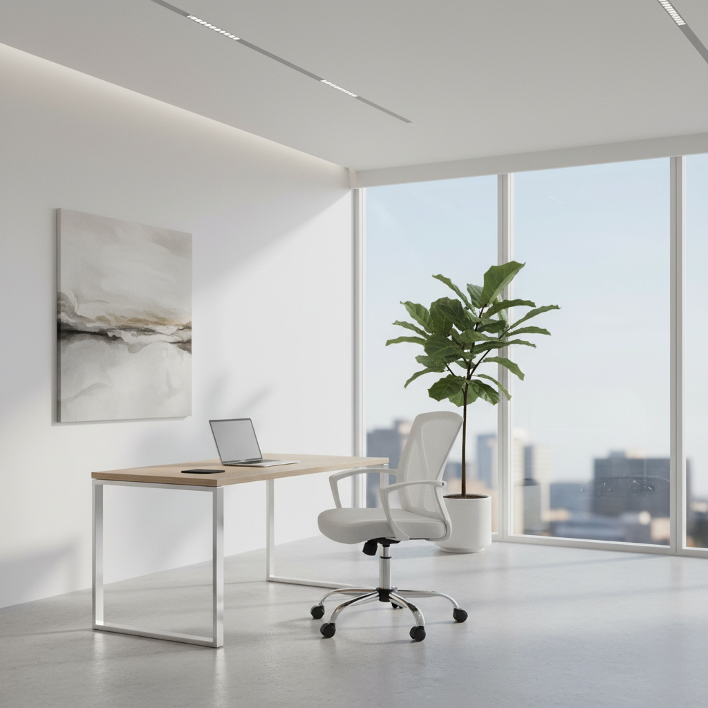 CHAISE DE BUREAU - BASE NOIRE / CHROMÉE SUR ROULETTES