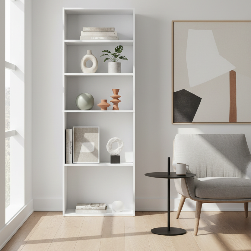 BOOKCASE - 72"H / CHERRY WITH 5 SHELVES