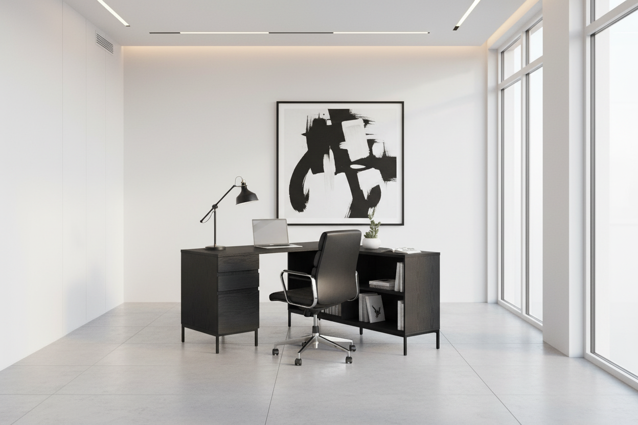 COMPUTER DESK - 60"L / RUSTIC BROWN L-SHAPED CORNER