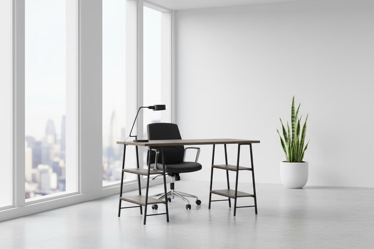 COMPUTER DESK - 48"L / WHITE / WHITE METAL