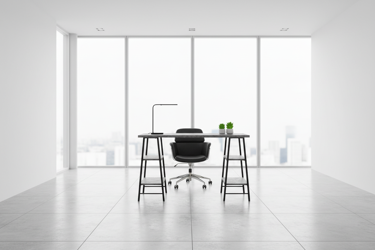 COMPUTER DESK - 48"L / WHITE / WHITE METAL