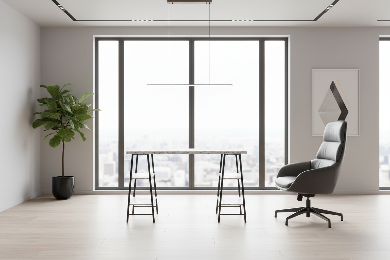 COMPUTER DESK - 48"L / WHITE / WHITE METAL