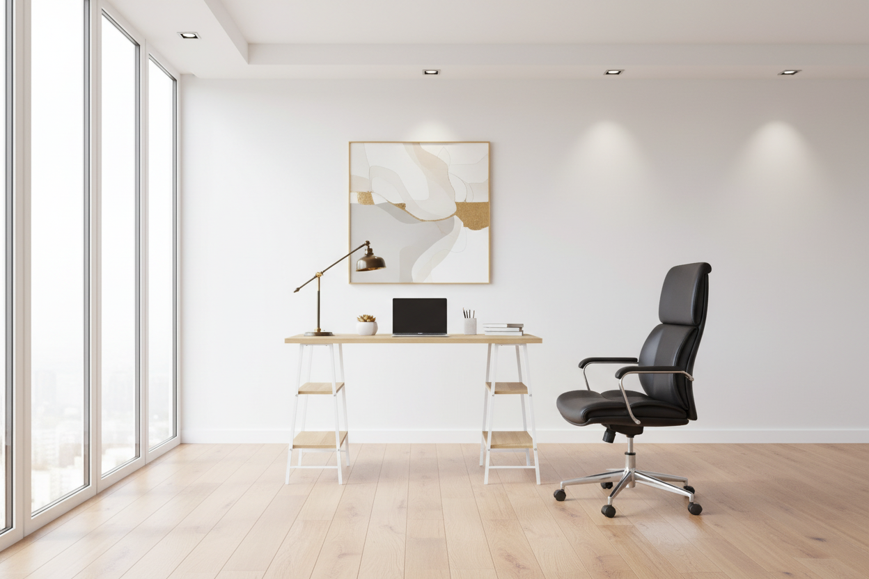 COMPUTER DESK - 48"L / WHITE / WHITE METAL