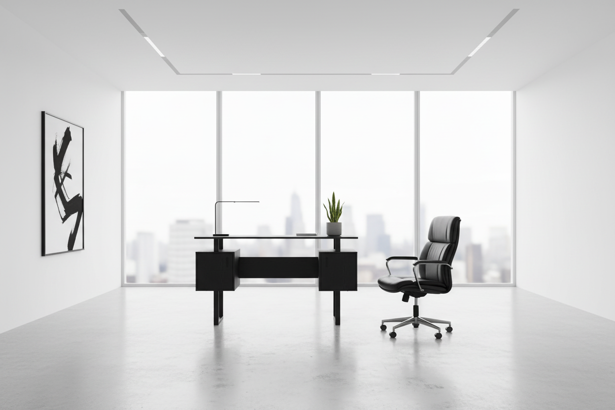 COMPUTER DESK - 48"L / WHITE / SILVER METAL