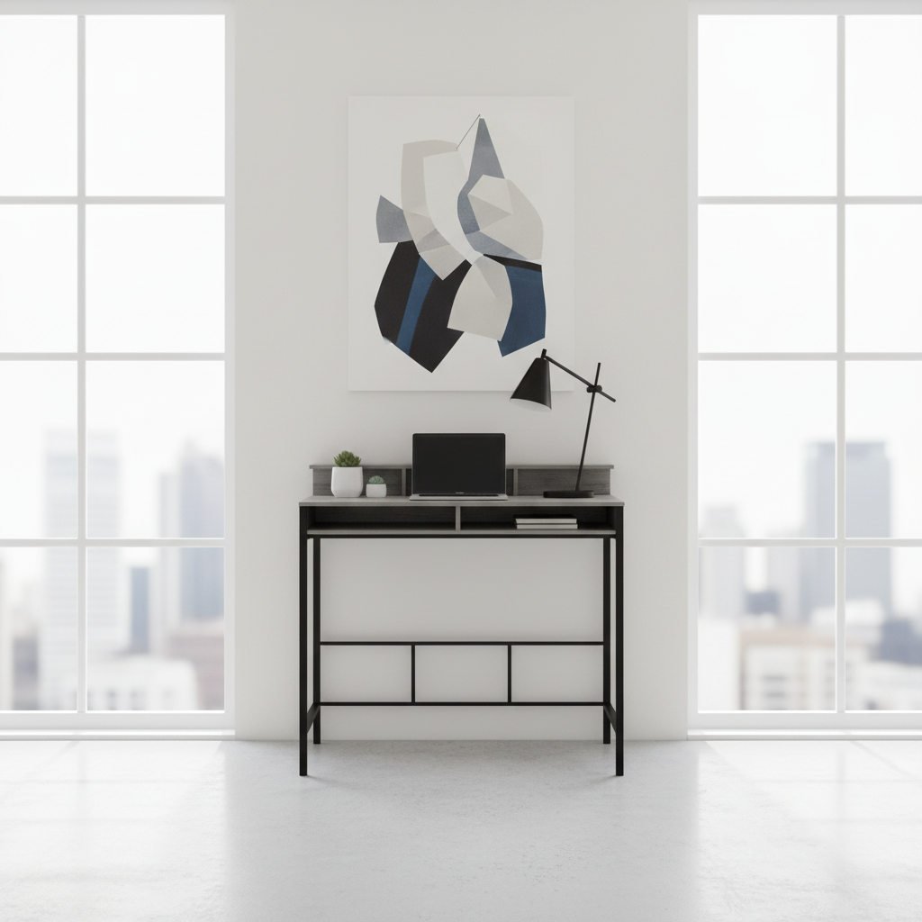 COMPUTER DESK - 48"L / BLACK / BLACK STANDING HEIGHT