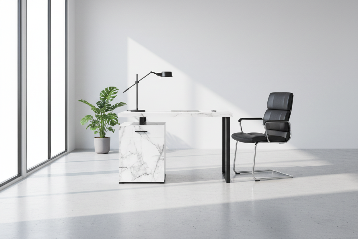 COMPUTER DESK - 48"L / WHITE LEFT OR RIGHT FACING