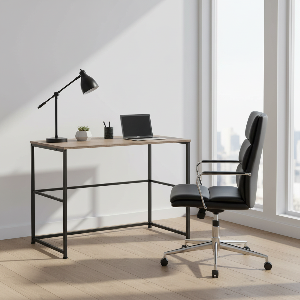 COMPUTER DESK - 40"L / WHITE / WHITE METAL