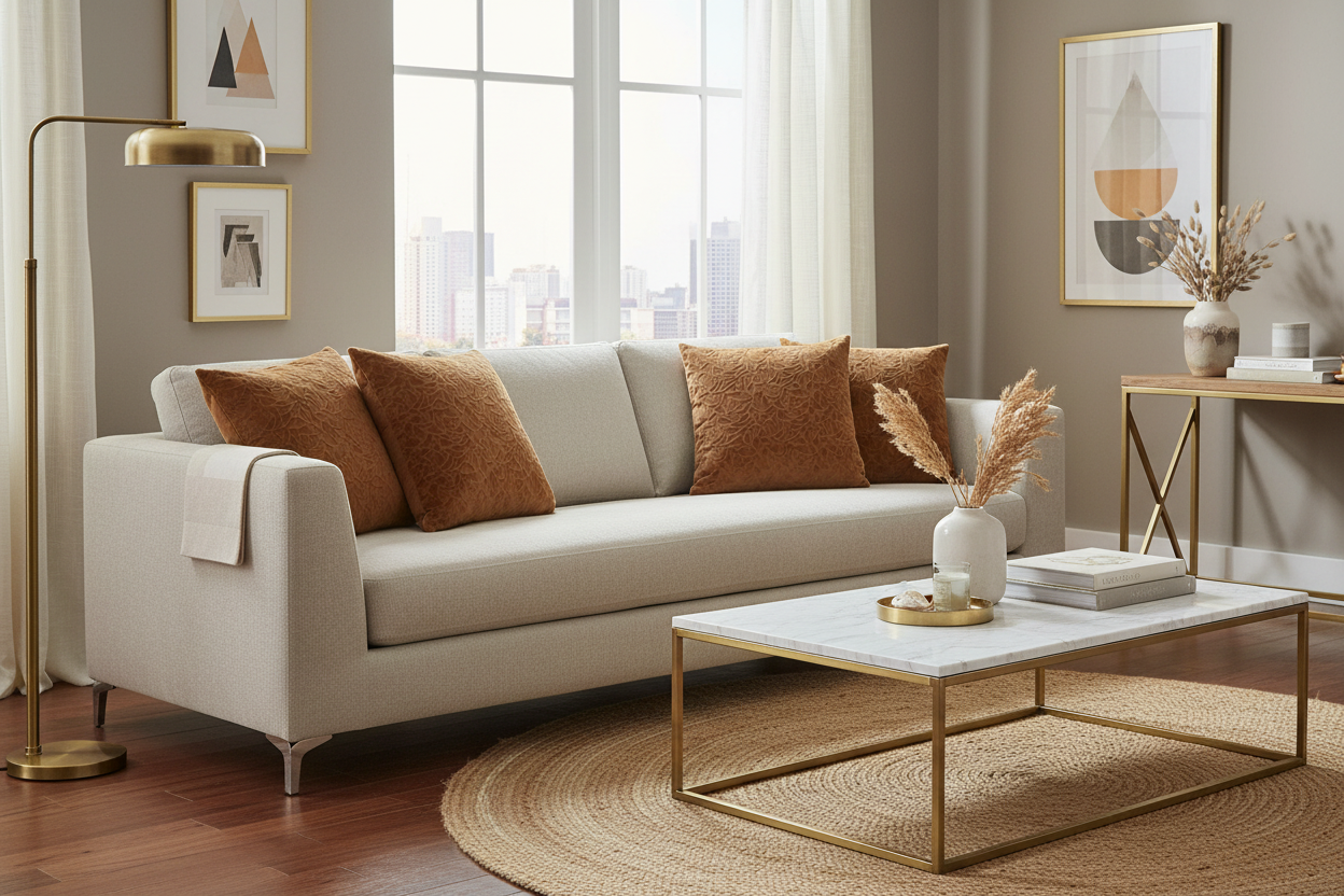 COUSSIN - 18"X 18" / VELOURS FLORAL TAUPE / 1PC