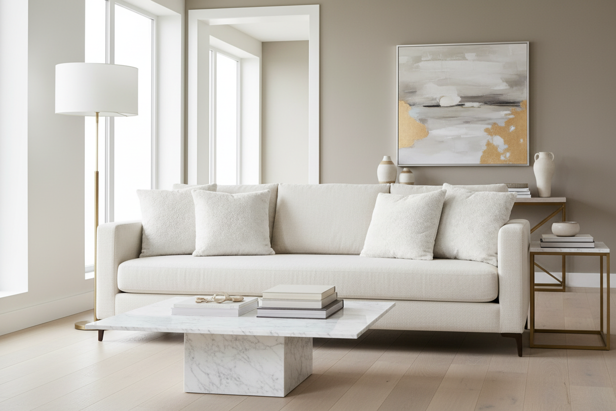 PILLOW - 18"X 18" / LIGHT TAUPE FEATHERED VELVET / 1PC