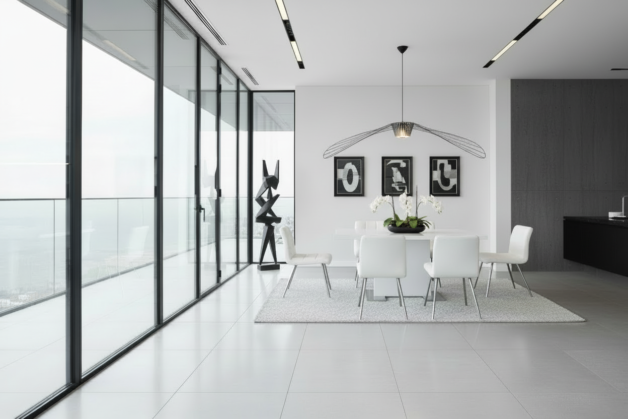 DINING TABLE - 35"X 60" / HIGH GLOSSY WHITE