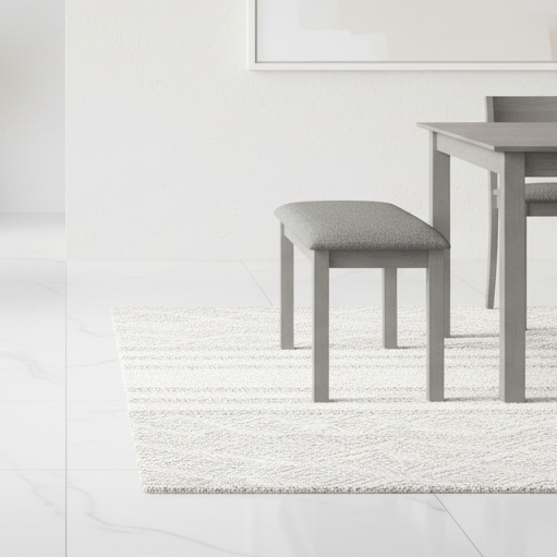 BANC - 42"L / NOYER BRUN / TISSU BEIGE 