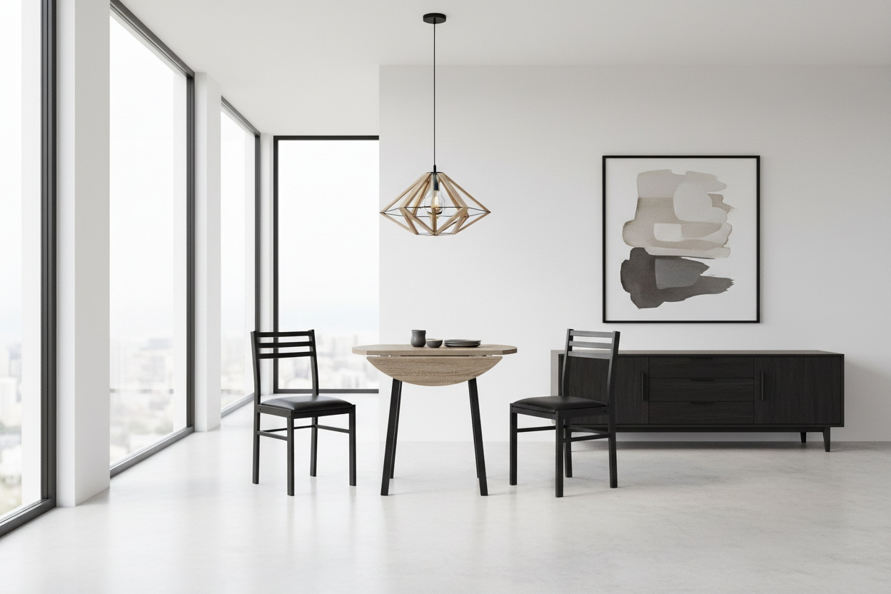 ENSEMBLE DE SALLE À MANGER - ENSEMBLE 3 PIÈCES / PLATEAU TAUPE FONCÉ / MÉTAL NOIR