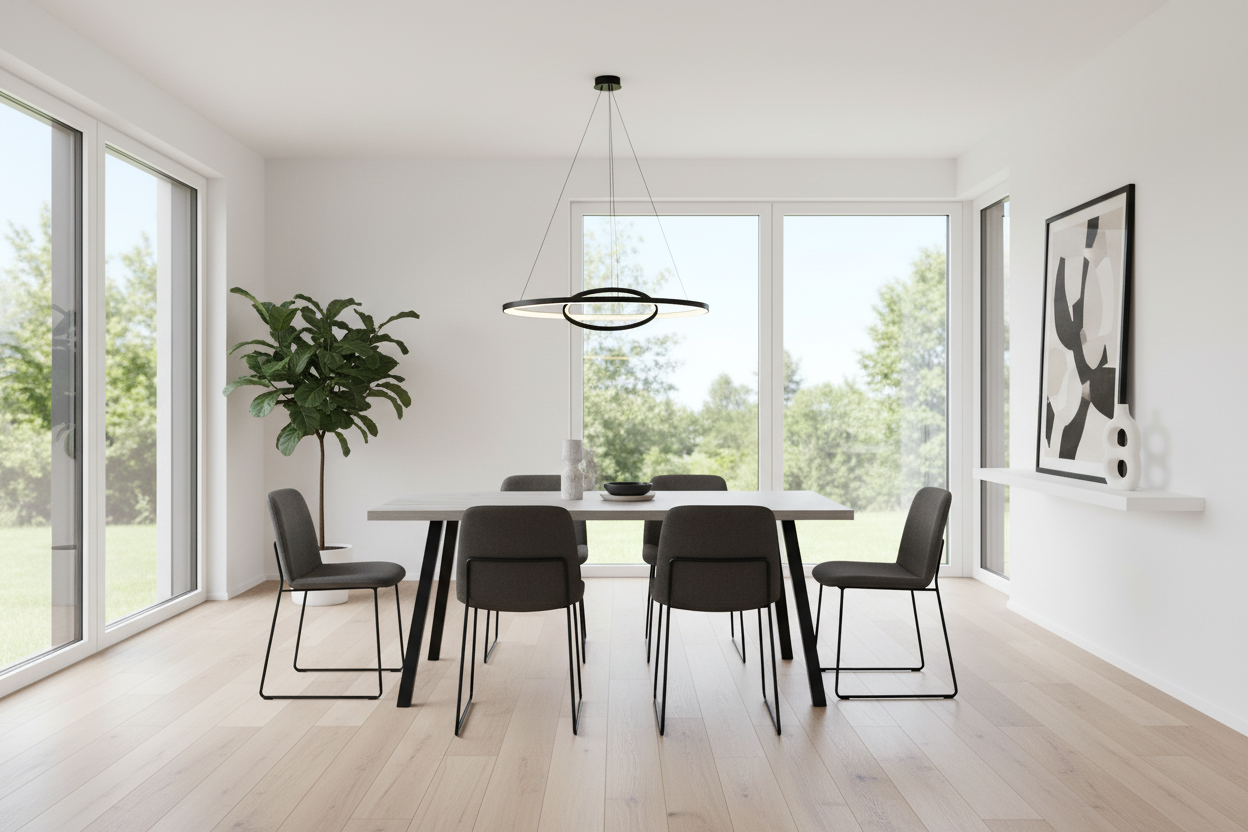 DINING TABLE - 36"X 60" / GREY / BLACK METAL