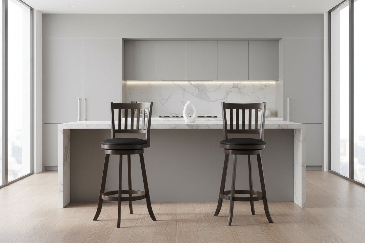 BARSTOOL - 2PCS / 44"H / ESPRESSO / SWIVEL BAR HEIGHT