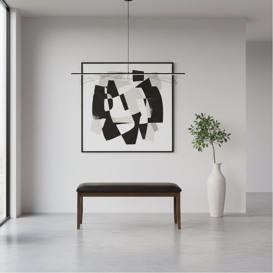 BENCH - 48"L / BROWN / DARK BROWN PU SEAT