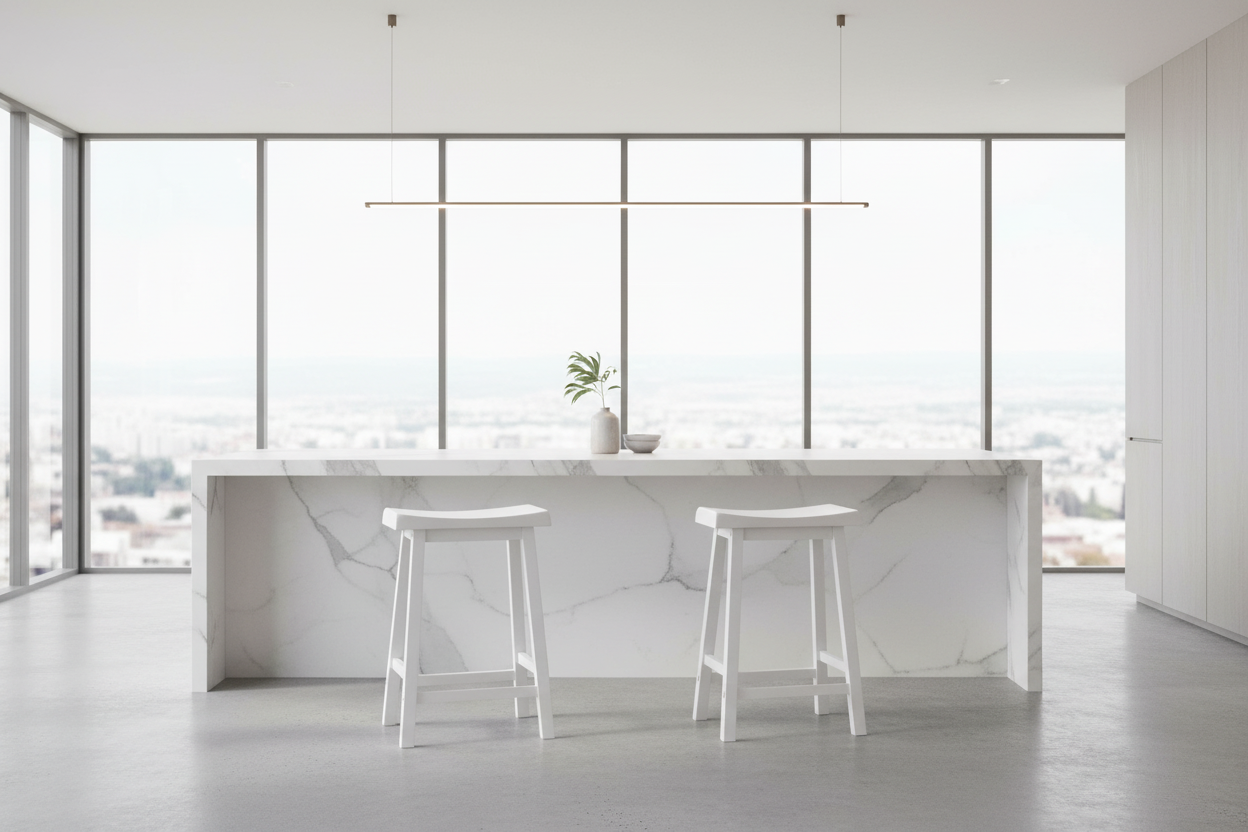 BARSTOOL - 2PCS / 24"H / WHITE SADDLE SEAT