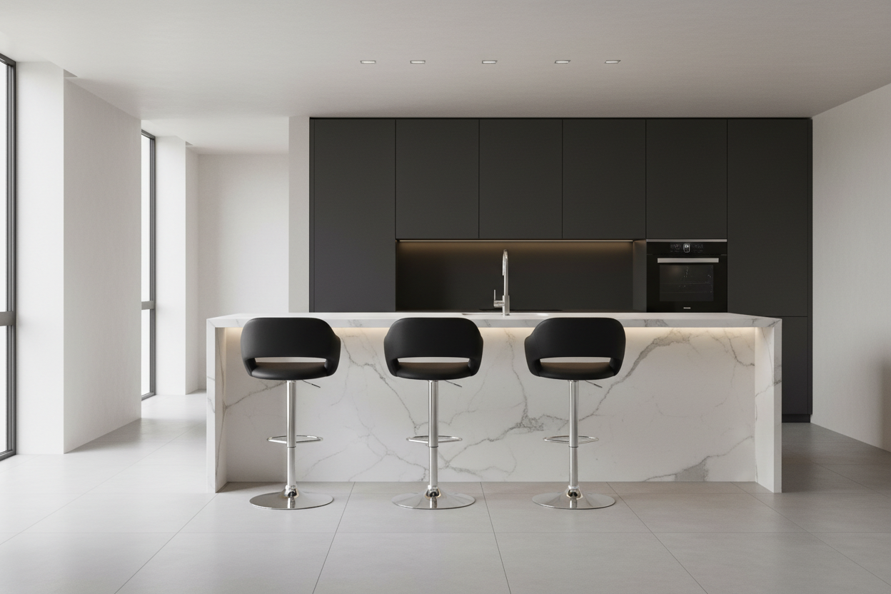 BARSTOOL - BLACK / CHROME METAL HYDRAULIC LIFT