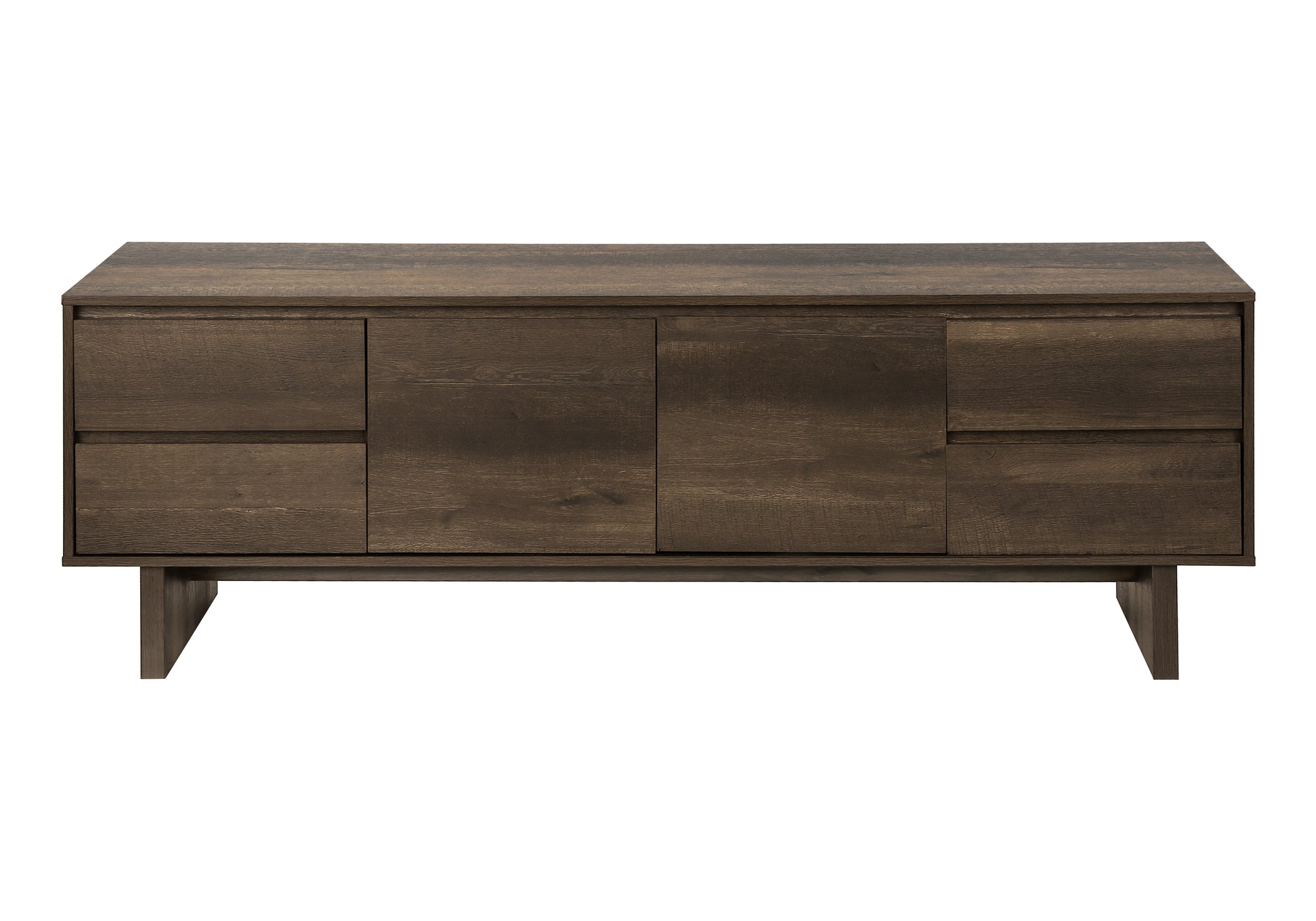 TV STAND - 72"L / DARK BROWN WOOD-LOOK WITH STORAGE