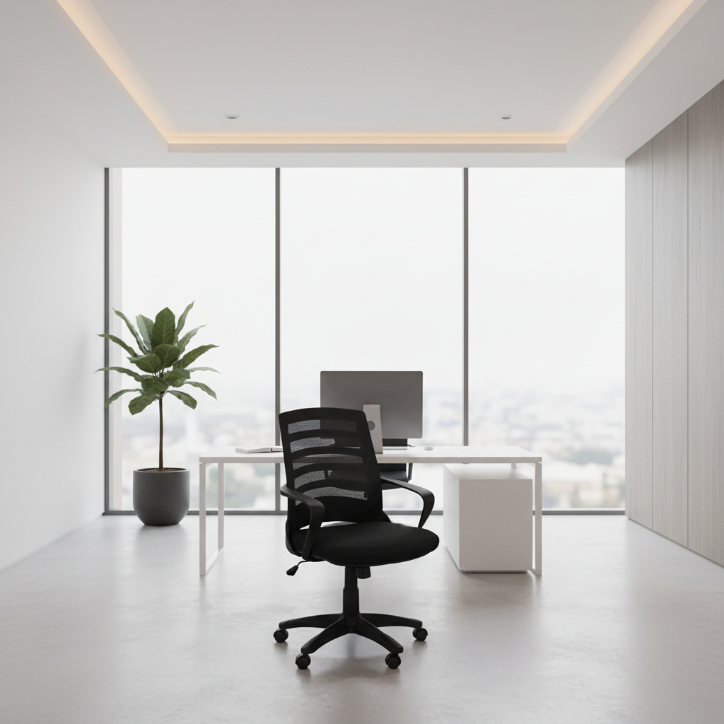 CHAISE DE BUREAU - NOIR / MAILLE NOIRE / MULTI-POSITIONS