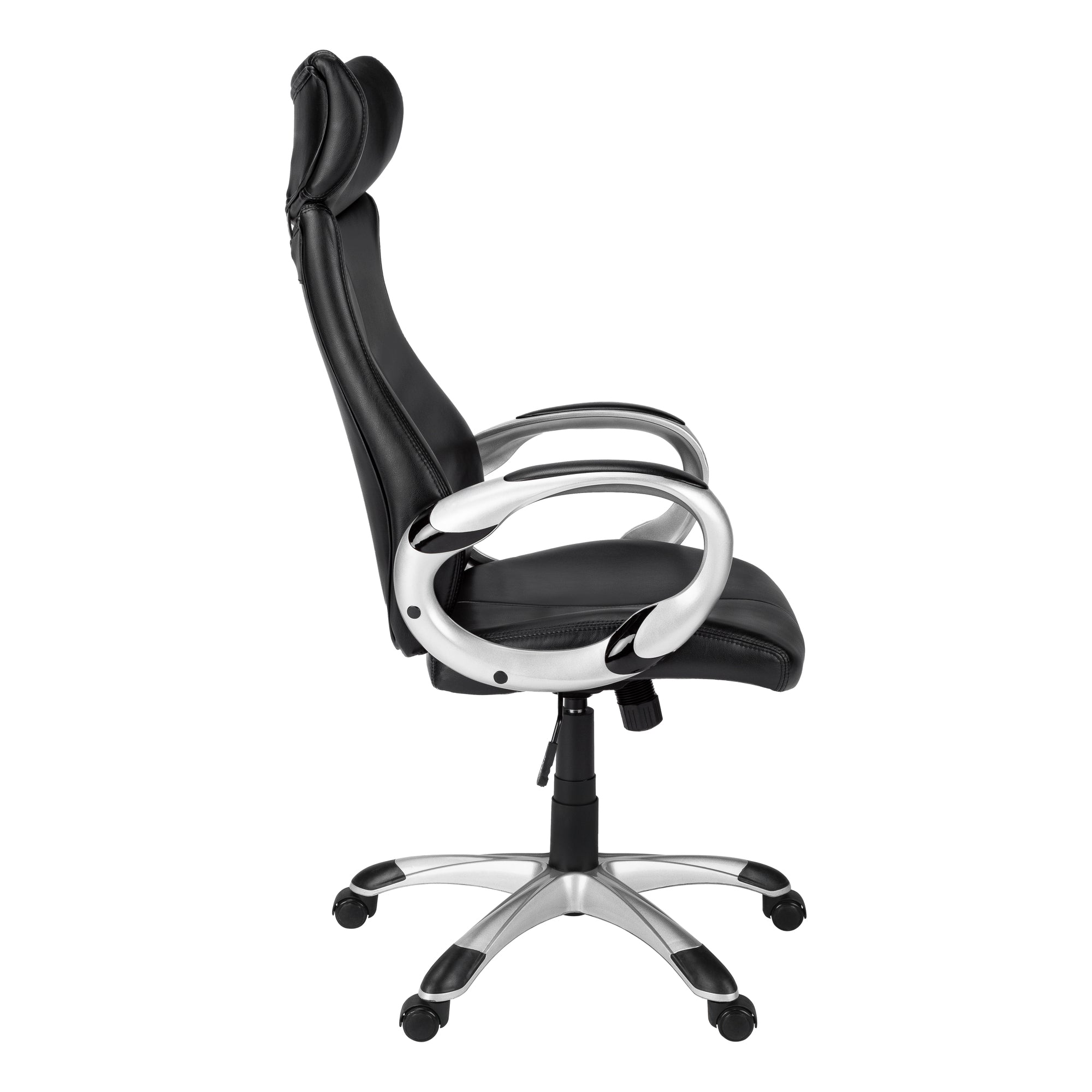 OFFICE CHAIR - BLACK LEATHER-LOOK / HIGH BACK EXECUTIVE