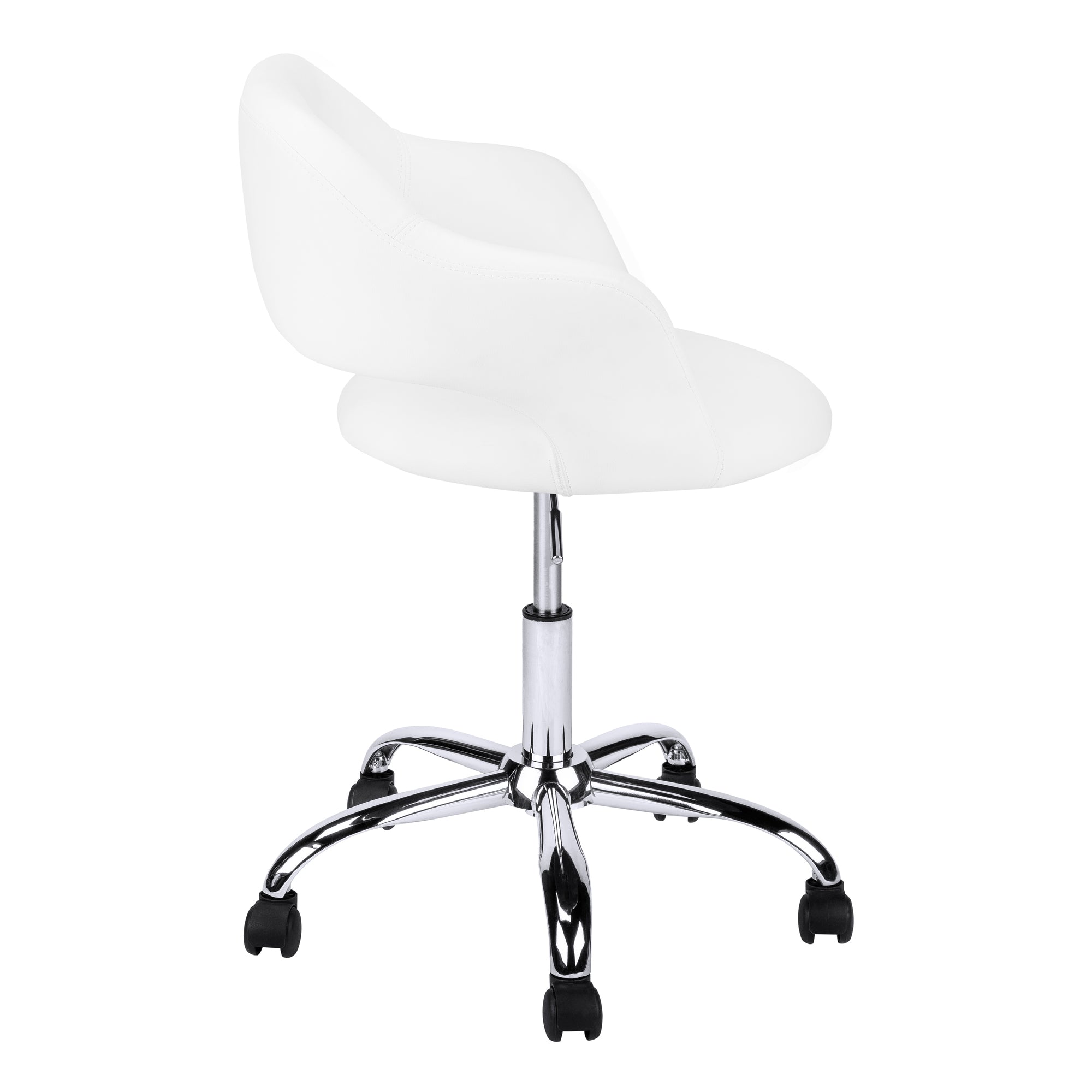 OFFICE CHAIR - WHITE / CHROME METAL HYDRAULIC LIFT BASE