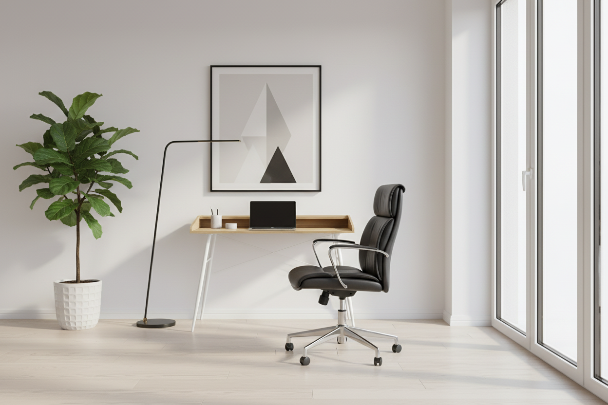 COMPUTER DESK - 48"L / NATURAL / WHITE METAL