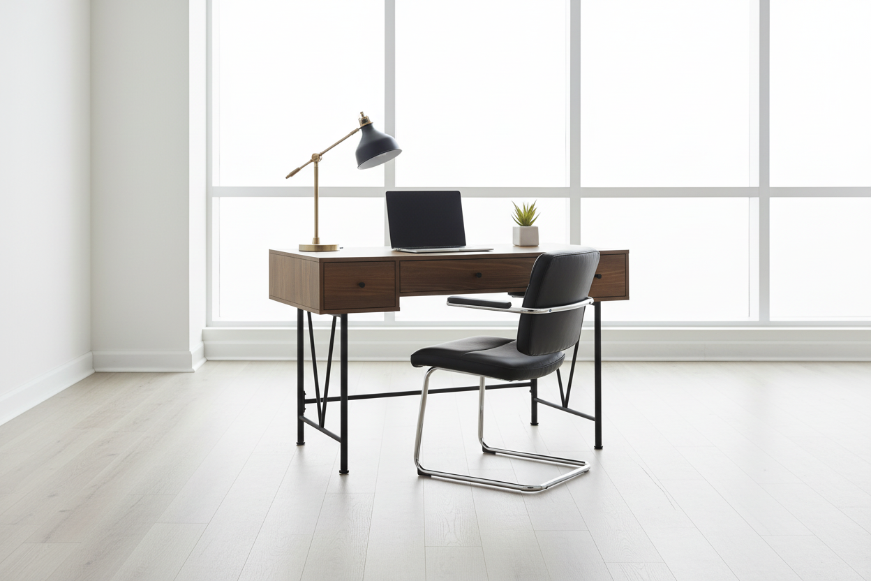 BUREAU D'ORDINATEUR - 48"L / NOYER / MÉTAL NOIR