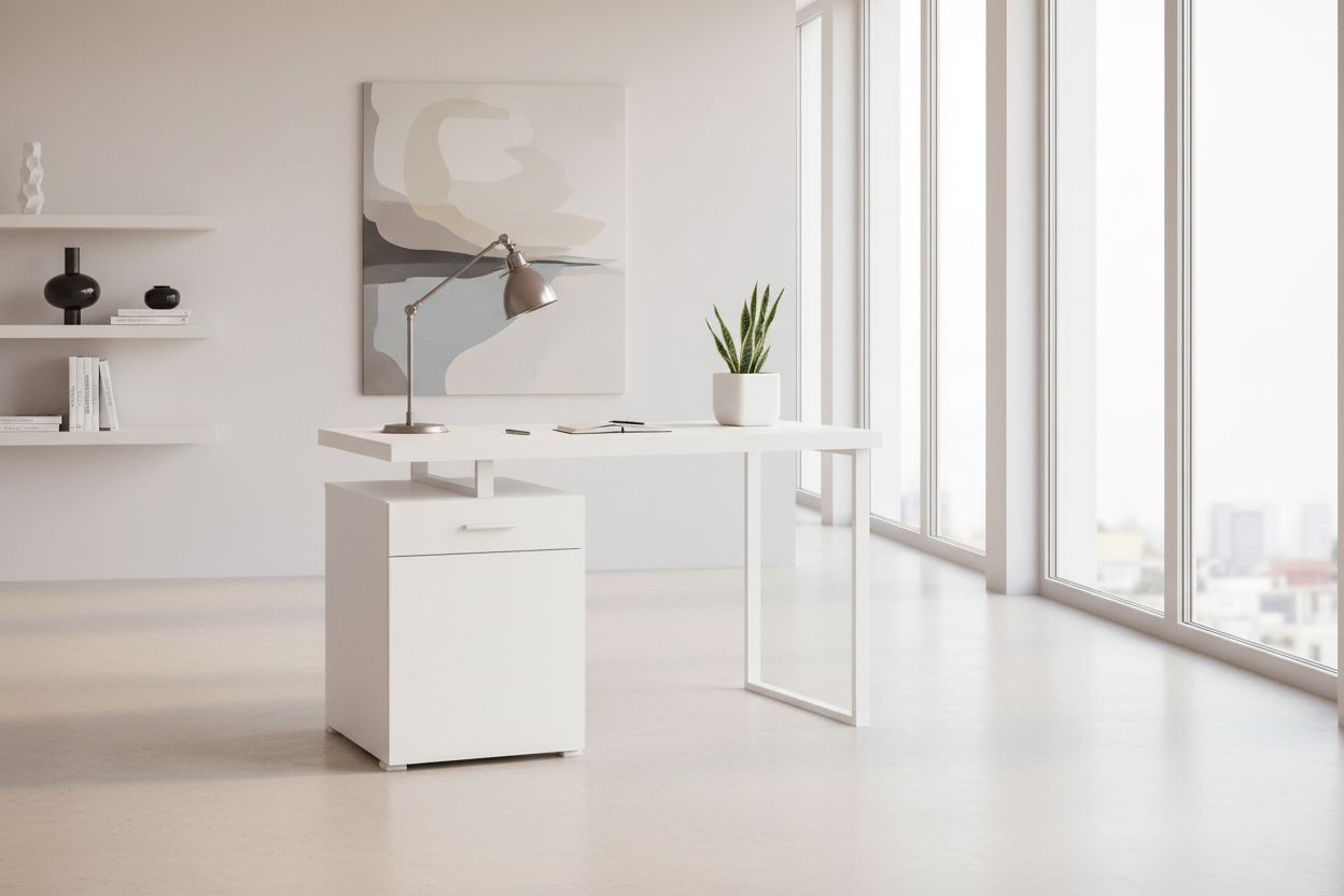 COMPUTER DESK - 48"L / WHITE LEFT OR RIGHT FACING