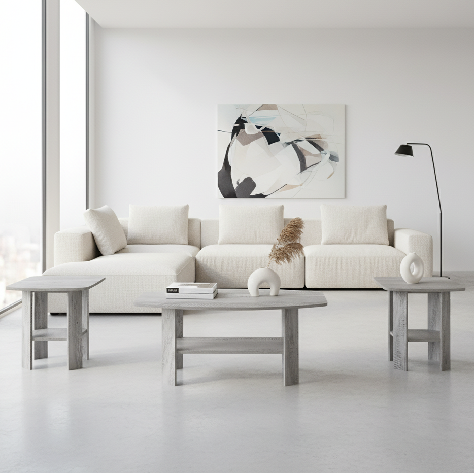 TABLE SET - 3PCS SET / INDUSTRIAL GREY