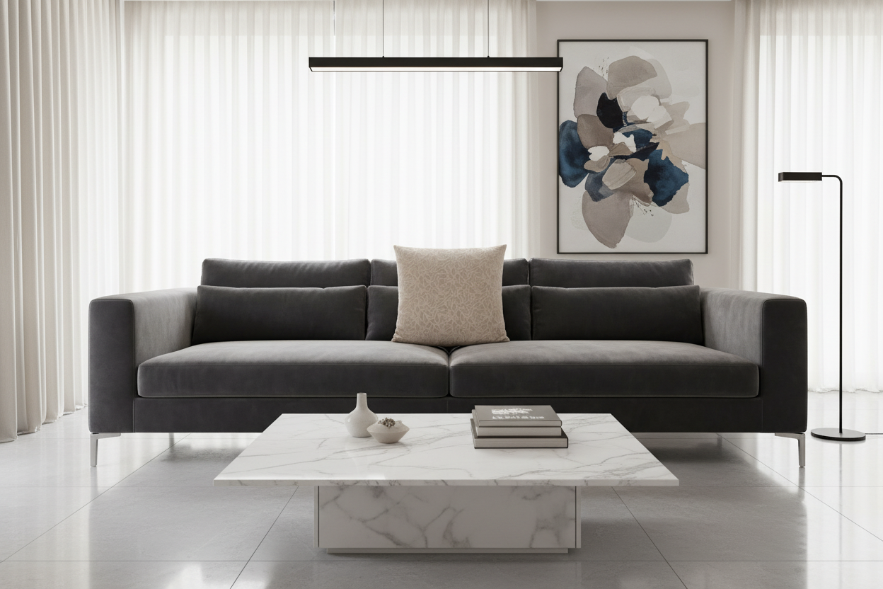 COUSSIN - 18"X 18" / VELOURS FLORAL TAUPE / 1PC