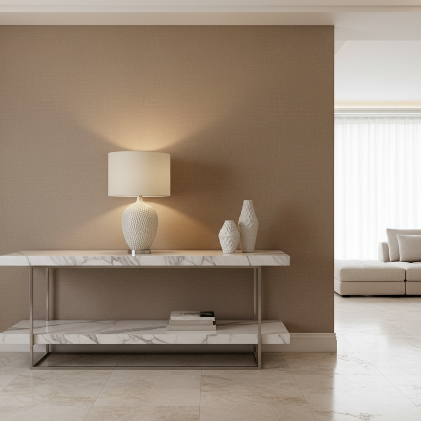 ÉCLAIRAGE - LAMPE DE TABLE 28"H CÉRAMIQUE CRÈME IVOIRE / ABAT-JOUR CRÈME