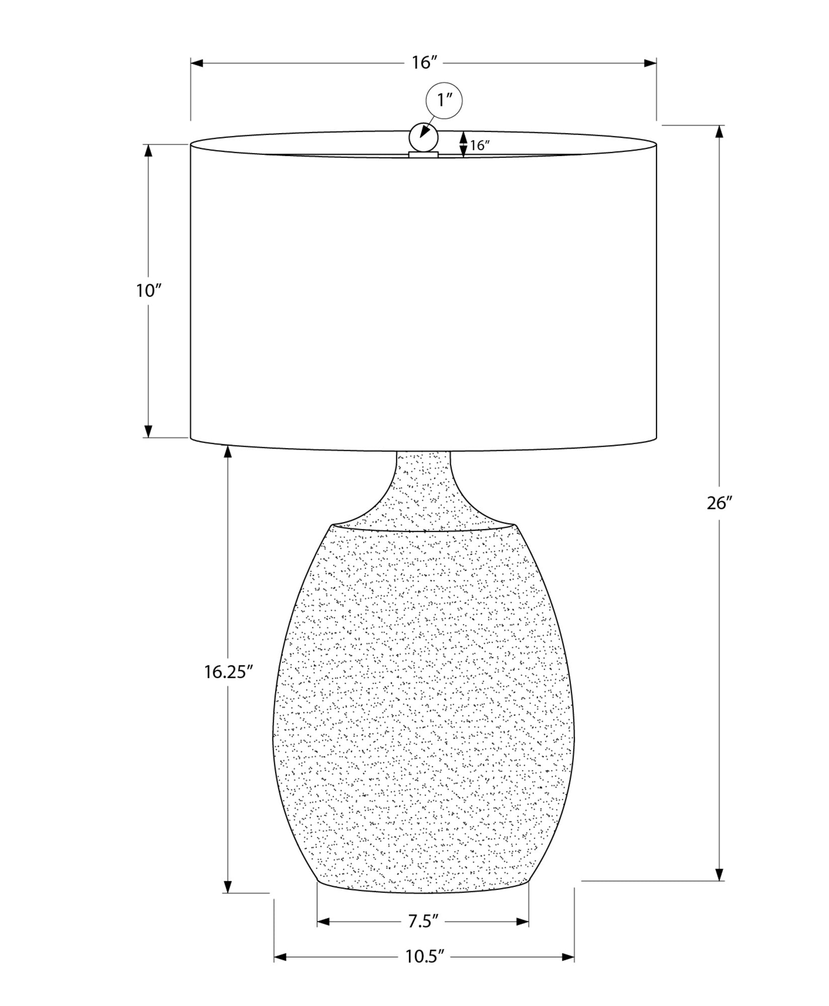 LIGHTING - 26"H TABLE LAMP IVORY / CREAM SHADE CREAM RESIN