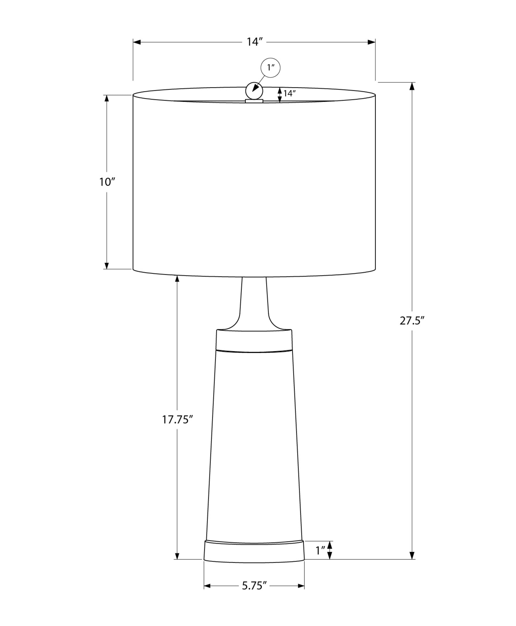 LIGHTING - 28"H TABLE LAMP BLACK METAL BEIGE SHADE