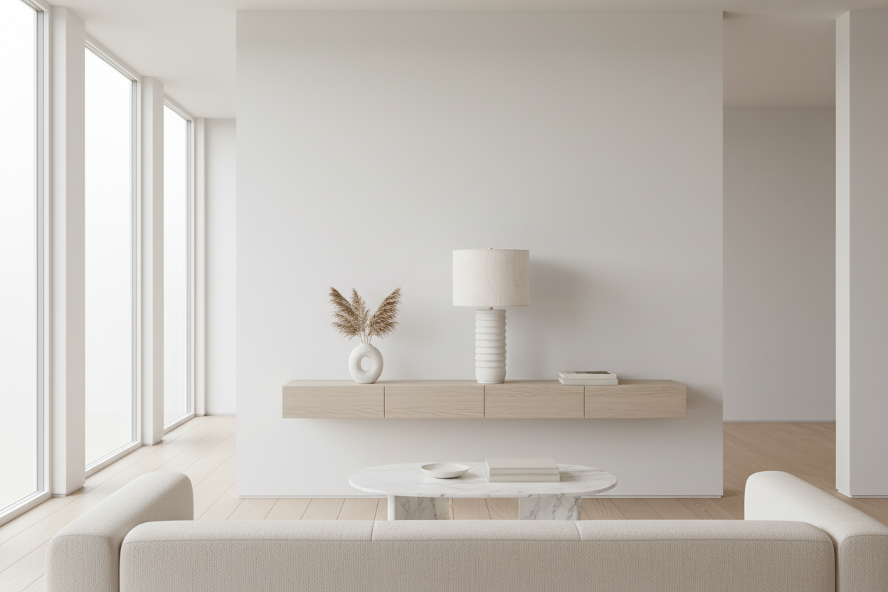 ÉCLAIRAGE - LAMPE DE TABLE 28"H EN RÉSINE CRÈME IVOIRE / ABAT-JOUR CRÈME