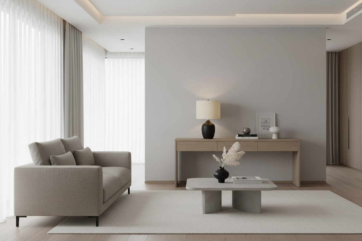 ÉCLAIRAGE - LAMPE DE TABLE 22"H EN CÉRAMIQUE NOIRE IVOIRE / ABAT-JOUR CRÈME