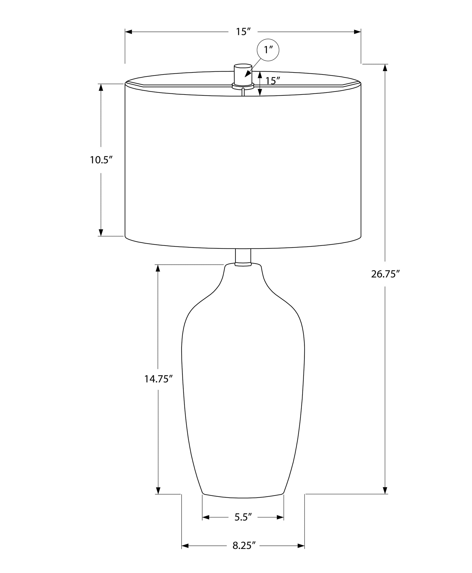 LIGHTING - 27"H TABLE LAMP GREY CERAMIC BEIGE SHADE