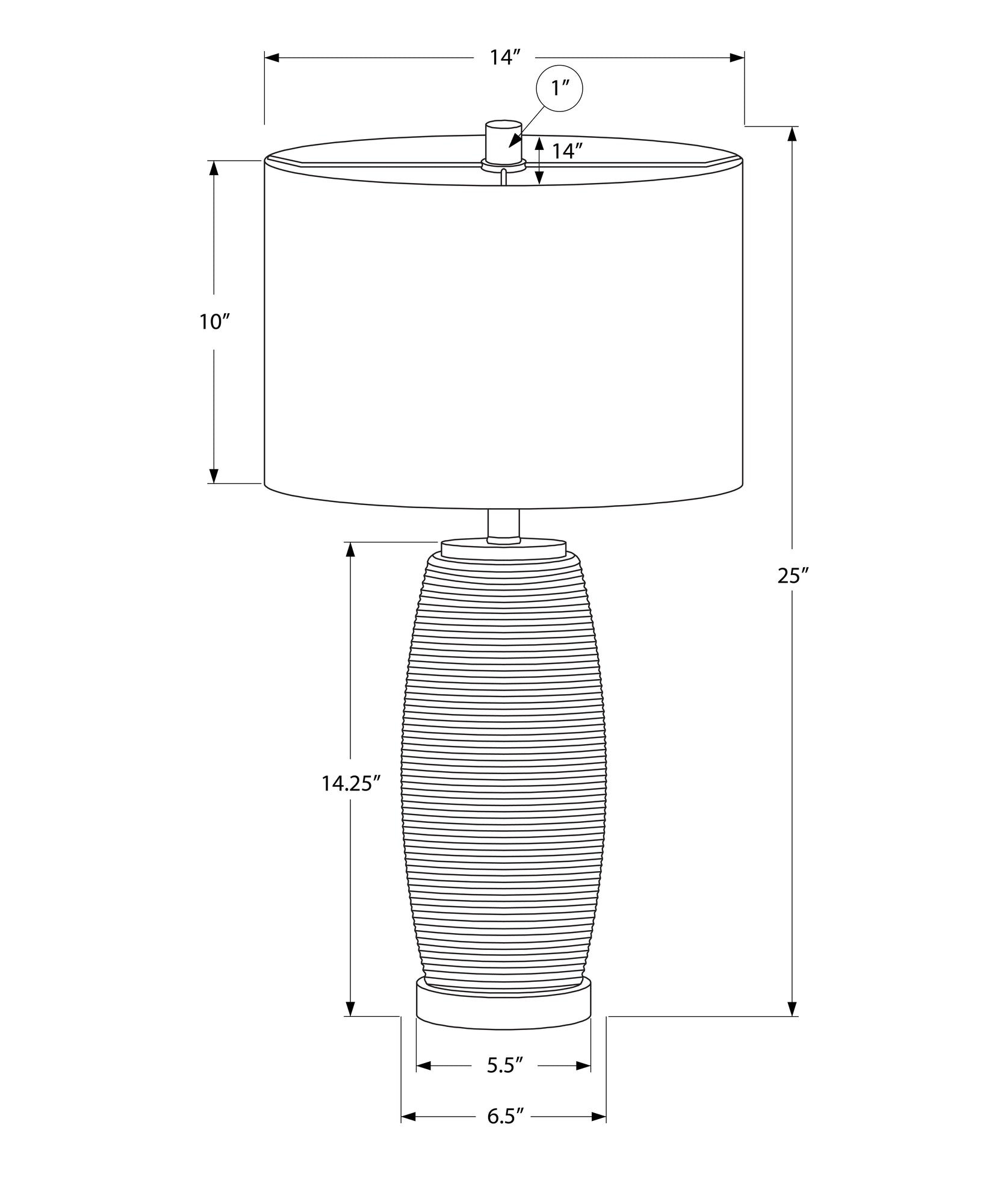 LIGHTING - 25"H TABLE LAMP GREY CERAMIC GREY SHADE MODERN