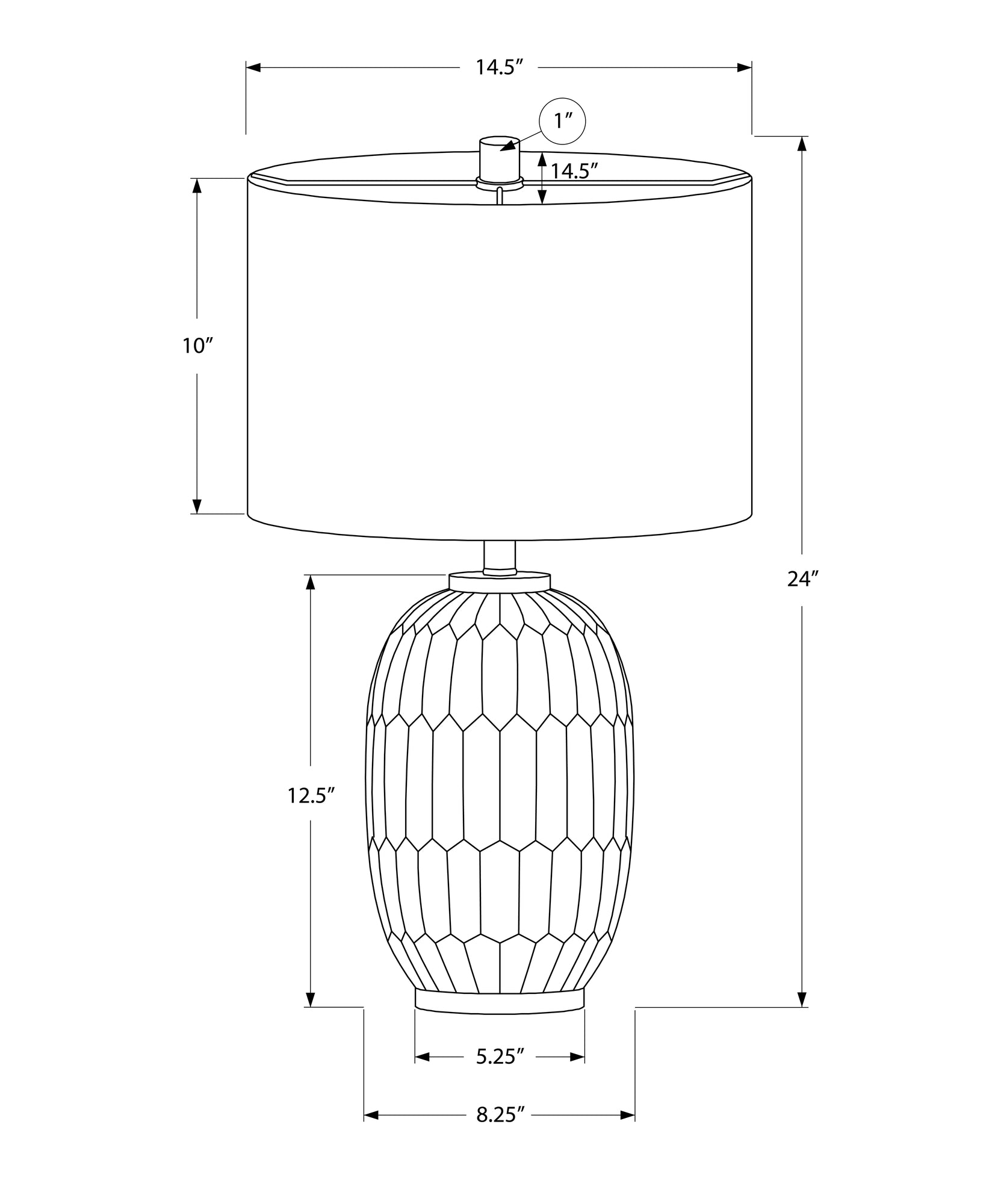 LIGHTING - 24"H TABLE LAMP CREAM RESIN IVORY / CREAM SHADE
