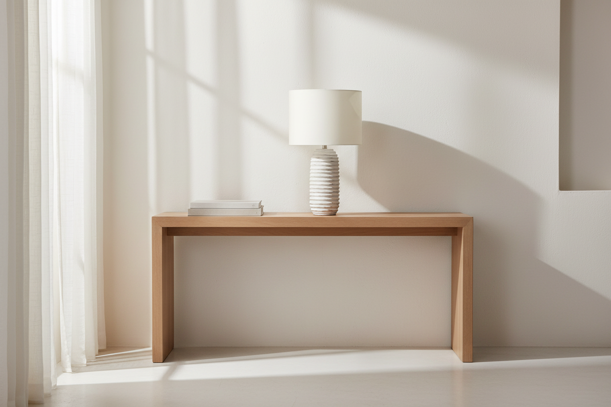 ÉCLAIRAGE - LAMPE DE TABLE 28"H EN RÉSINE CRÈME IVOIRE / ABAT-JOUR CRÈME