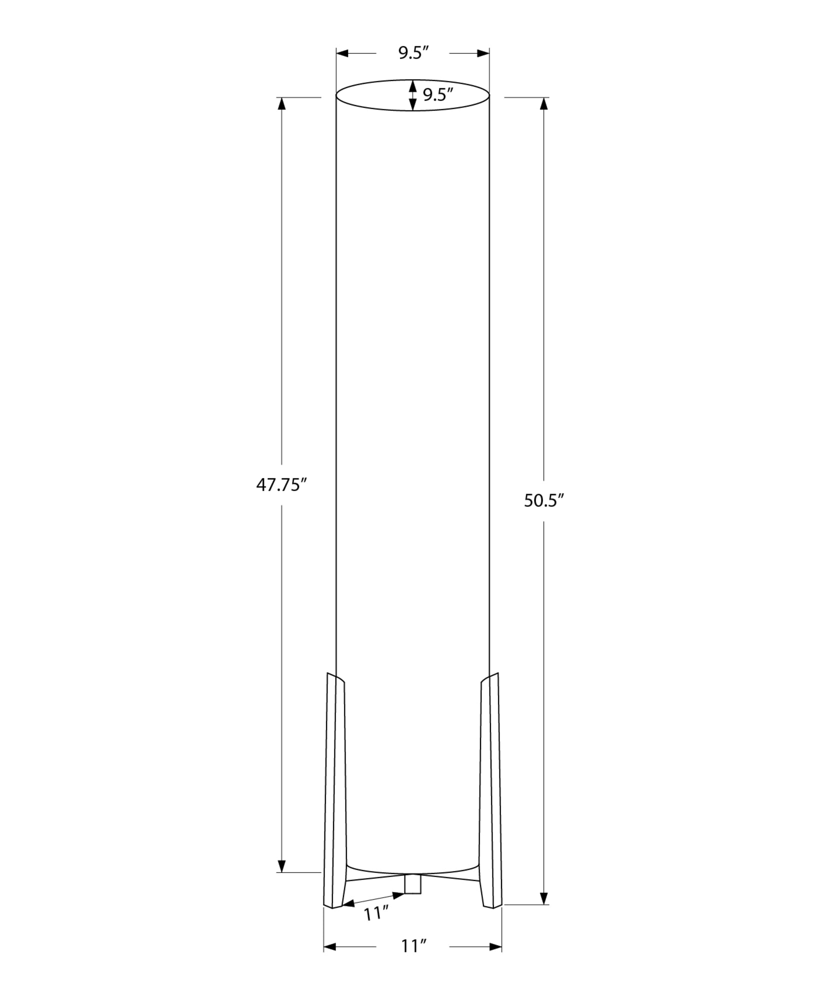 LIGHTING - 50"H FLOOR LAMP BROWN WOOD LOOK IVORY / CREAM SHADE