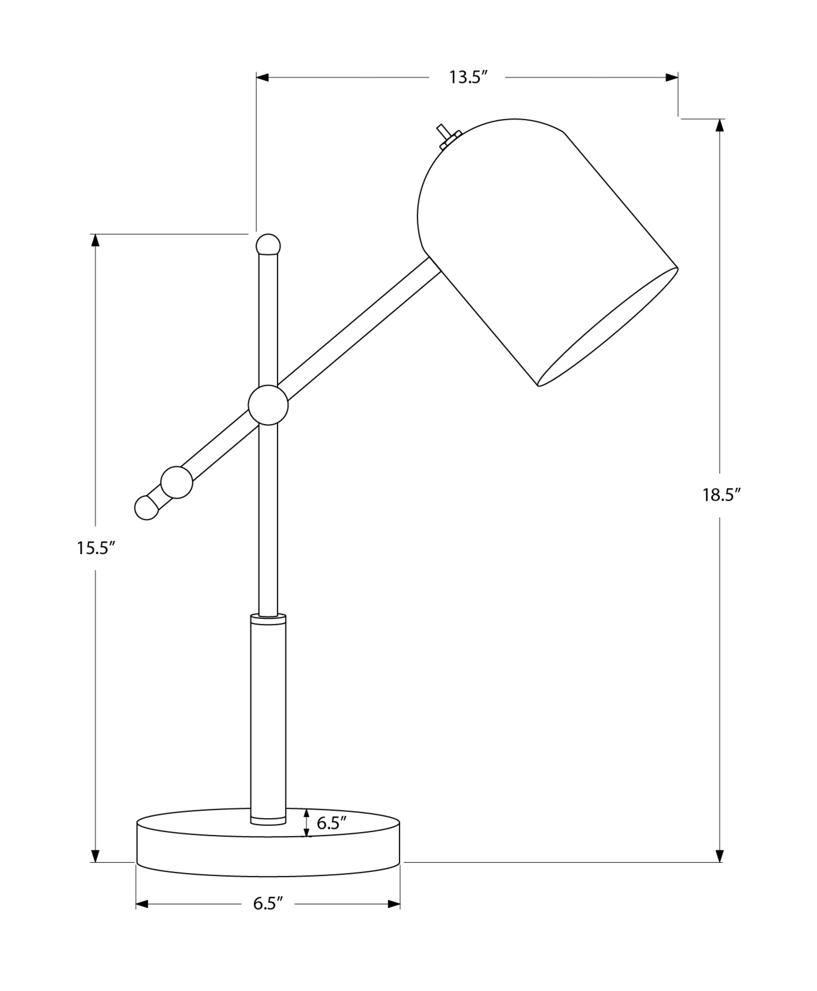 LIGHTING - 18"H TABLE LAMP BRASS METAL BLACK SHADE