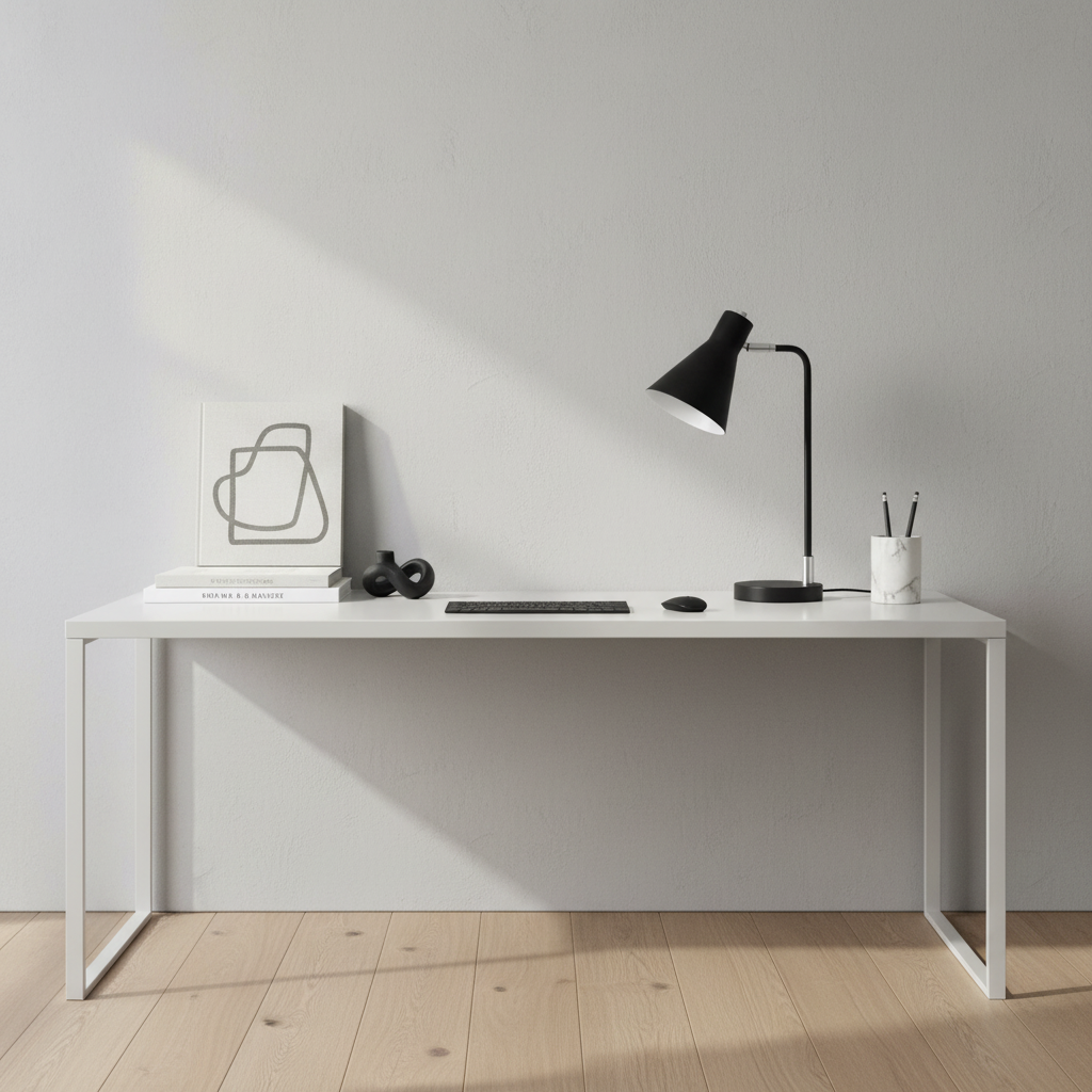 LIGHTING - 17"H TABLE LAMP BLACK METAL SILVER METAL