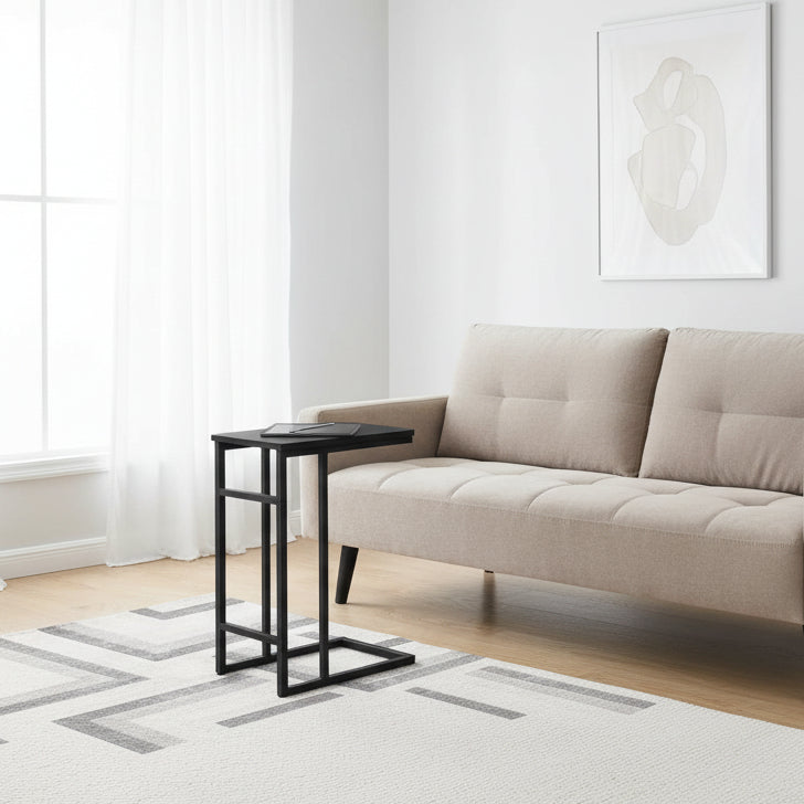 TABLE D'APPOINT - 24"H / NOIR / MÉTAL NOIR