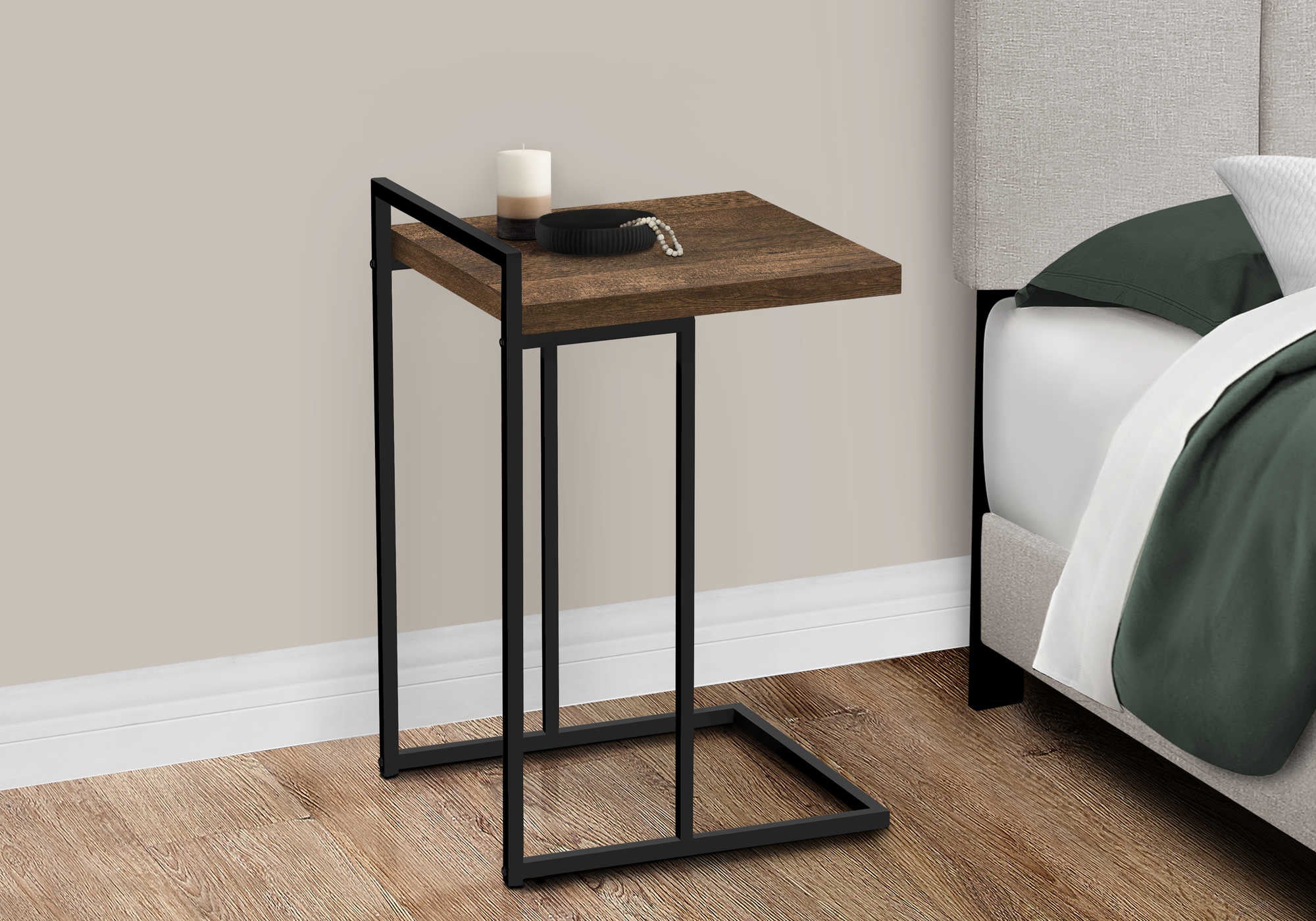 ACCENT TABLE - 25"H / BROWN RECLAIMED WOOD / BLACK METAL