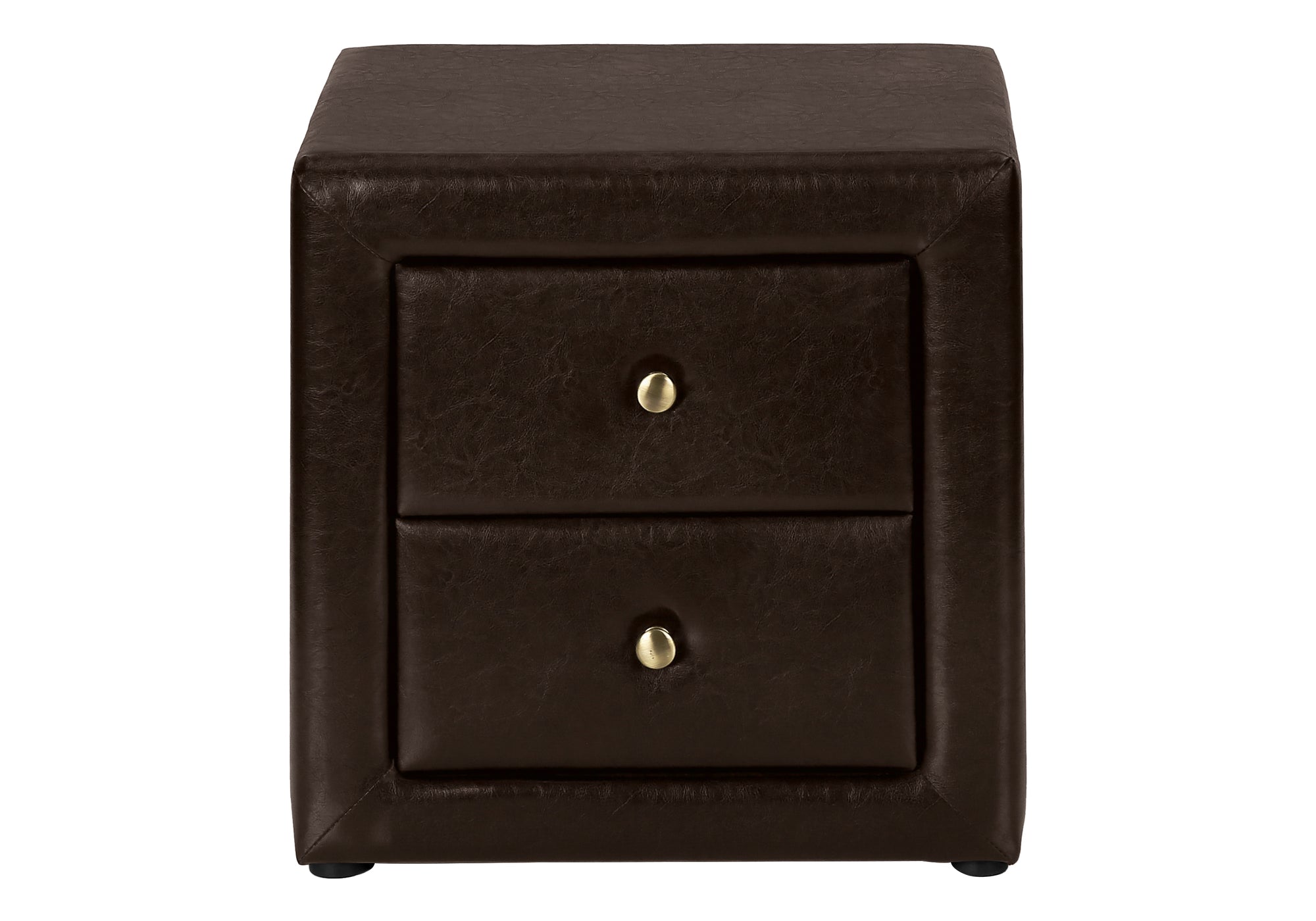 NIGHTSTAND - 21"H / BROWN LEATHER-LOOK