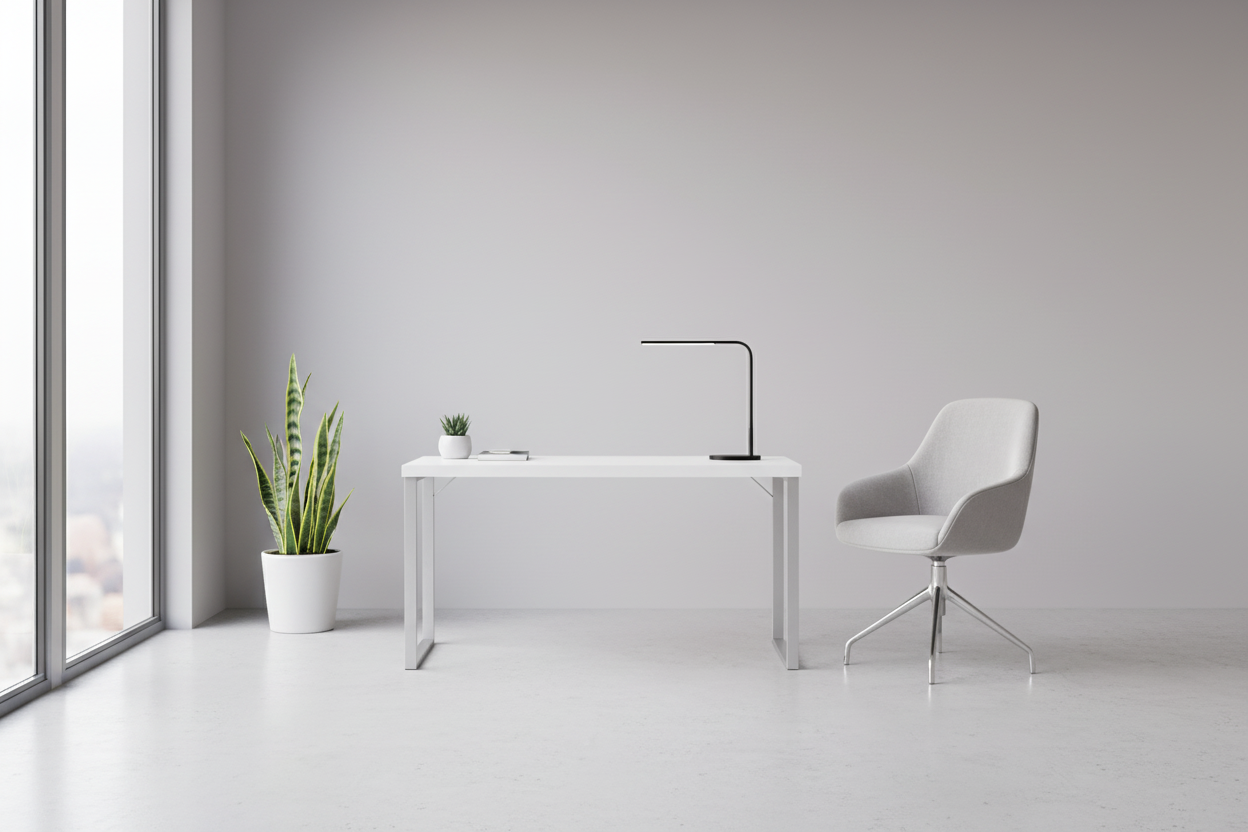 BUREAU D'ORDINATEUR - 48"L / ESPRESSO / MÉTAL ARGENTÉ