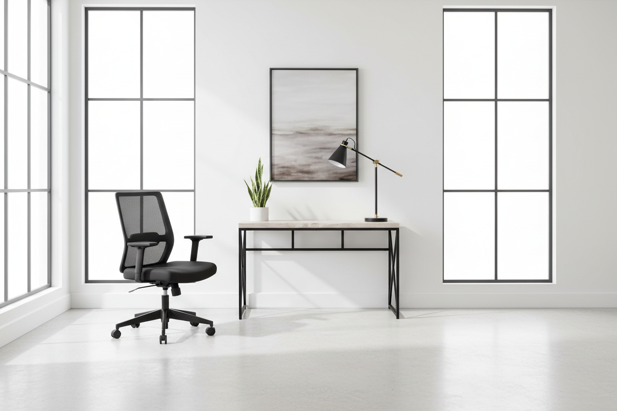 BUREAU D'ORDINATEUR - 48"L / ESPRESSO / MÉTAL DORÉ